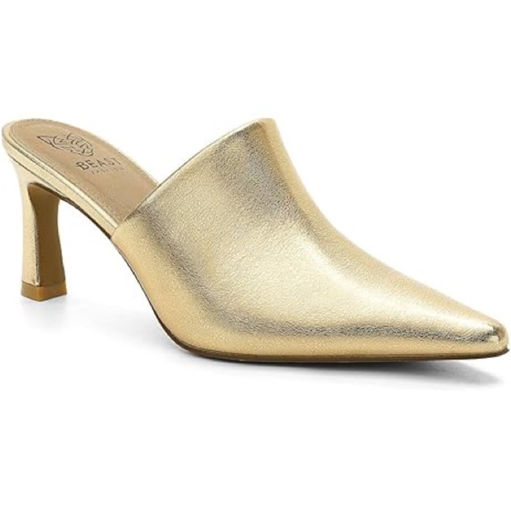BEAST FASHION Gold Mules Sleek Metallic Design Trinee-06 style